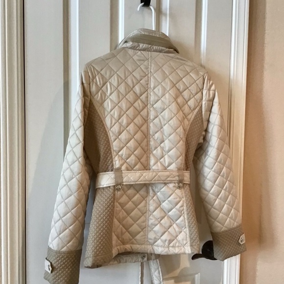 Nautica Women's Quilted Tan Jacket size Medium lightweight CREAMY TAN NEUTRAL - Picture 4 of 4